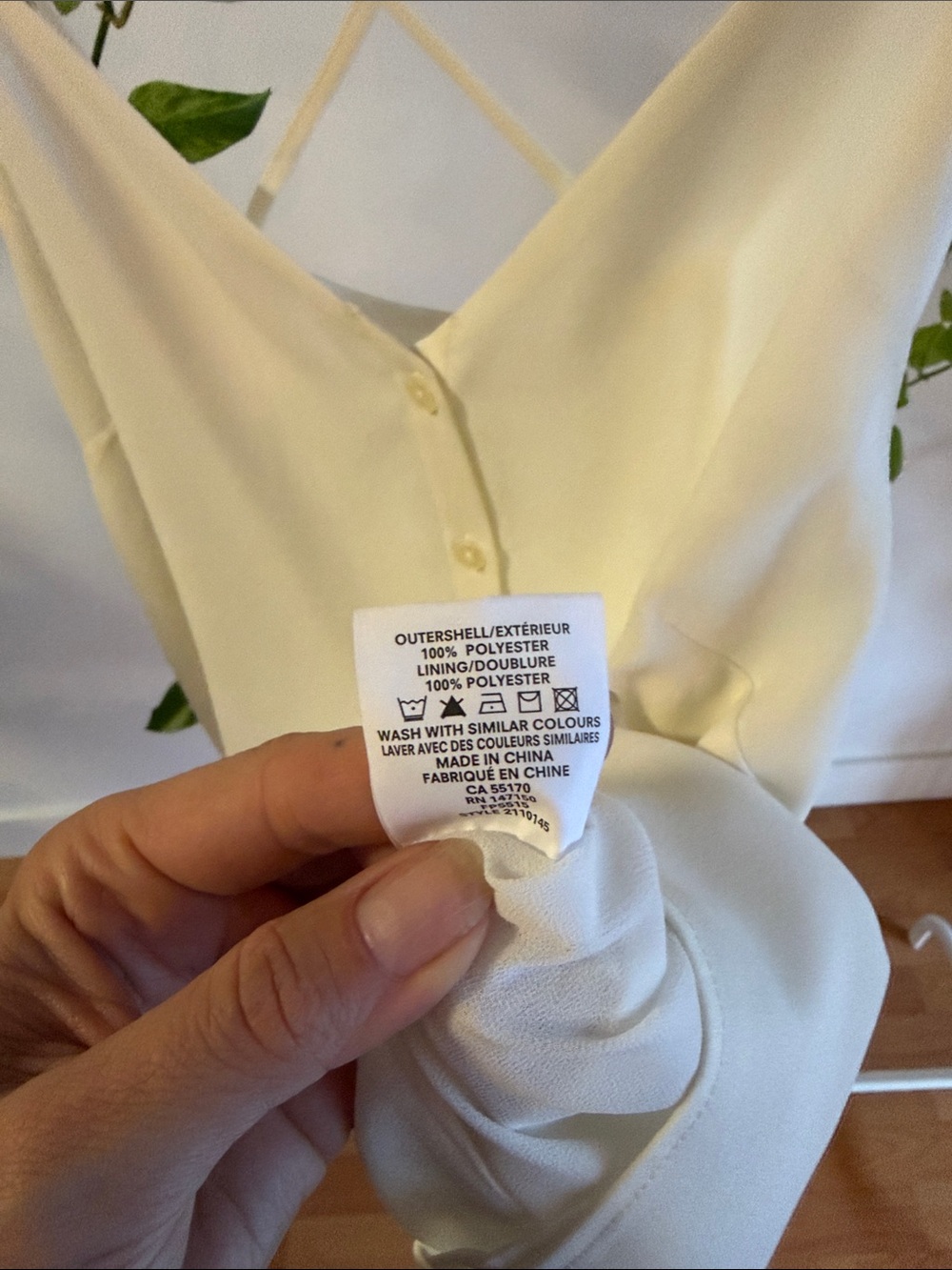 Frank & Oak White Button-Front Cami - Picture 4 of 5